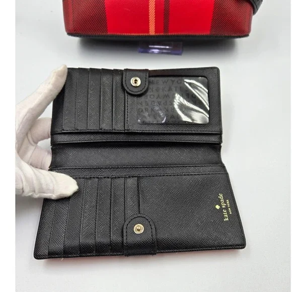 Kate Spade Red Plaid Dome Crossbody Bag‎ & Wallet Set - Picture 3 of 11